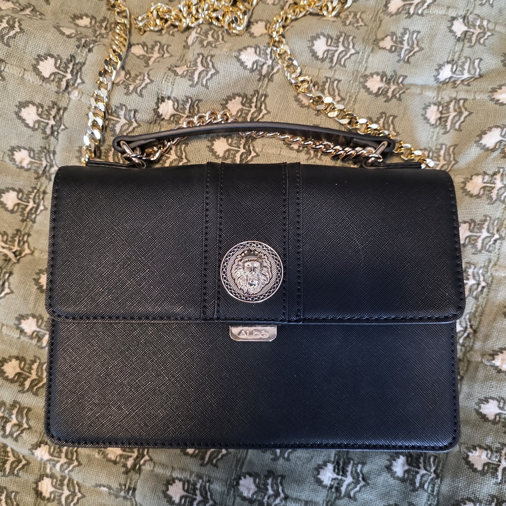 Black Aldo Purse With Chain Crossbody Strap